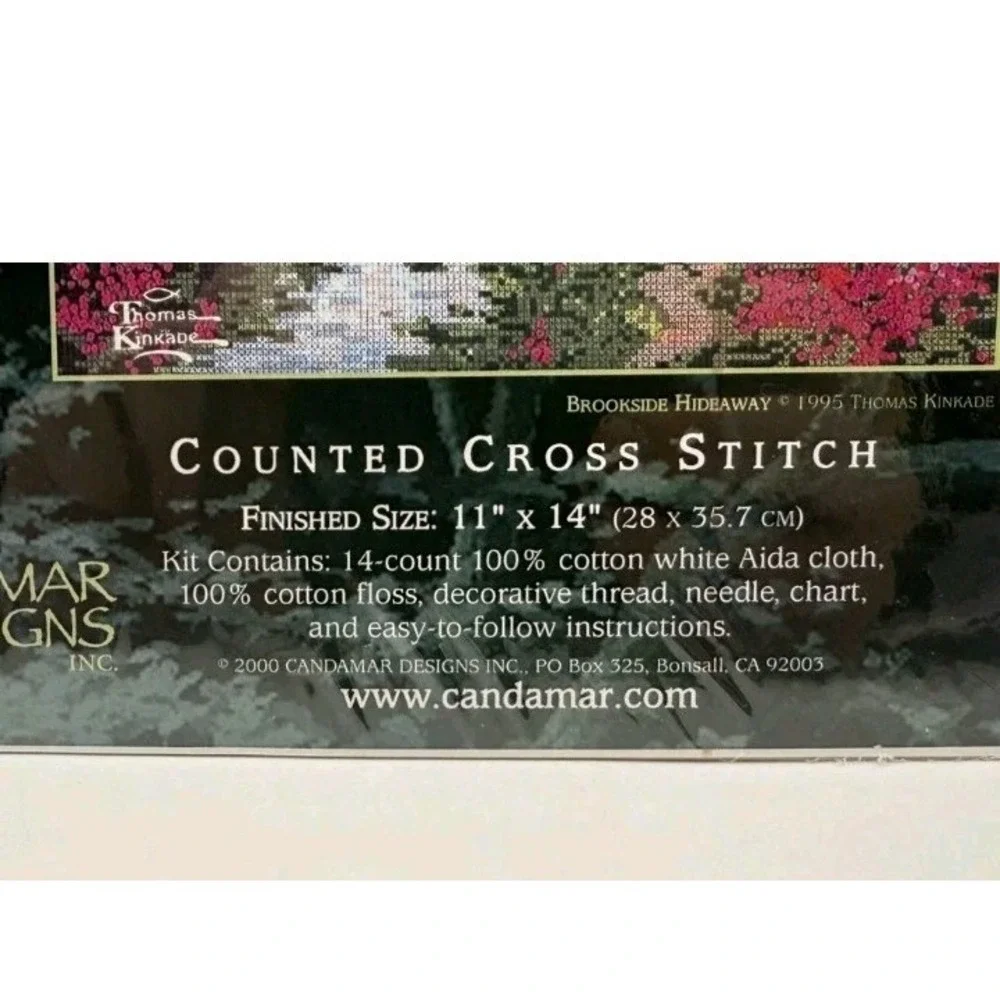 Candamar Designs Thomas Kinkade Cross Stitch Kit Brookside Hideaway #51157